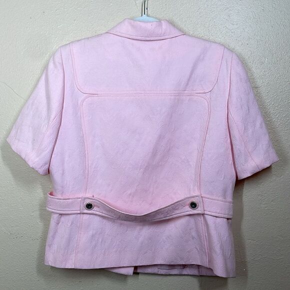 Sag Harbor Pink Blazer short sleeve textured size 12P - Picture 2 of 9